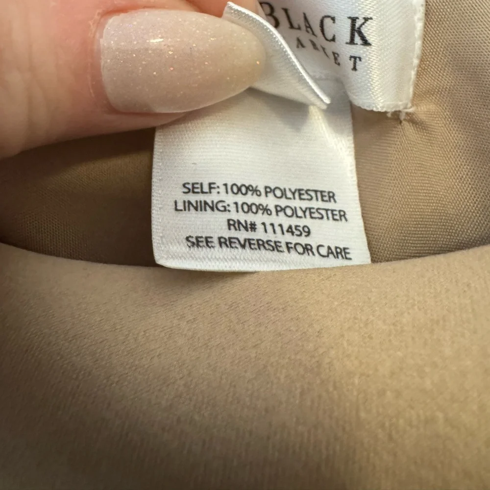 White House Black Market Tan and Black Midi Skirt size 10